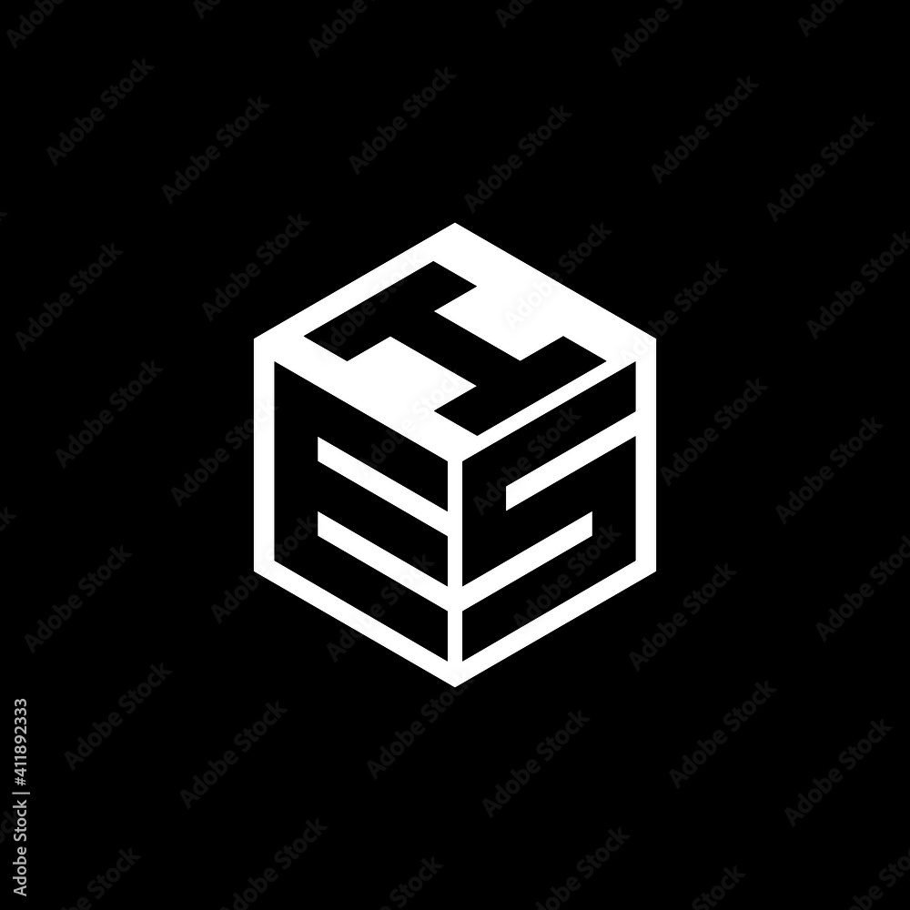 ESI letter logo design with black background in illustrator, cube logo ...