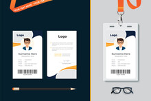 Id Card With Lanyard Set Isolated Vector Illustration. Blank Plastic Access Card, Name Tag Holder With Pin Ribbon, Corporate Card Key, Personal Security Badge, Press Event Pass Template.