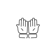 Sticker - pray, muslim, islam, hand wave, waving hi or hello gesture line art vector icon for apps and websites