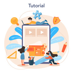 Web design online service or platform. Presenting content on web pages.
