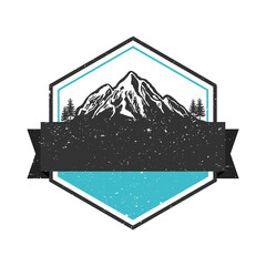 Sticker - outdoor landscape with mountains in frame