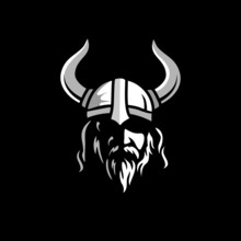 Vector Illustration Of God Odin Viking With Helmet, 
Armor On The White Background. Hand-drawn Illustration 
For Mascot Sport Logo Badge Label Sign Poster 
Emblem Patch T-shirt Printing. Vector Logo
