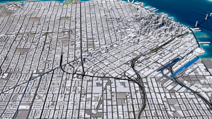 San Francisco, 3D aerial view