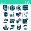 © Nana - Simple set of 16 icons related to life assurance