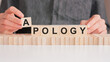 the word of APOLOGY on building blocks concept