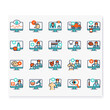 © Antstudio - Telehealth color icons set. Virtual medical consultation. Remote healthy check. Telemedicine, health care concept. Online medical examinations. Isolated vector illustrations.