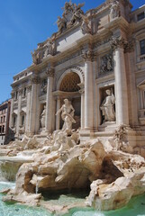 Wall Mural - The Trevi Fountain, the most famous fountain in Rome, Trevi district, designed by Italian architect Nicola Salvi in the 18th century, in Neoclassical style, famous for coin throwing tradition.