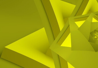 3D render of bright yellow cubes on a dark yellow background