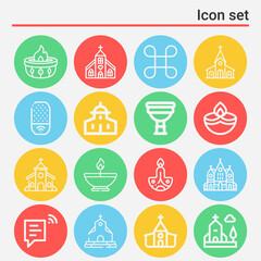 Wall Mural - 16 pack of congregation  lineal web icons set