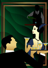 Poster For Retro Art Deco Party