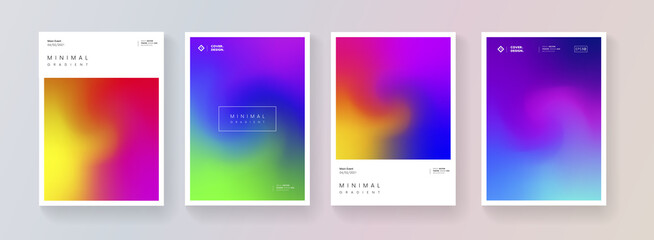 Poster - Set of soft color background vector design. Abstract colorful gradient backdrops collection. Modern pattern.