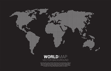 Poster - World map from square pixel. concept of global Digital network