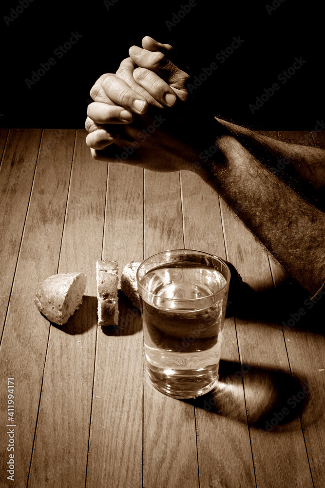 Fasting for bread and water - obrazy, fototapety, plakaty 