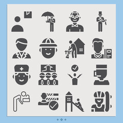  Simple set of confident related filled icons.