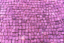 Pink Stone Paving Slabs, Stone Background, Paving Stone Pattern