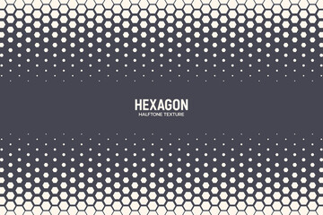 Wall Mural - Hexagonal Pattern Vector Abstract Geometric Technology Background. Retro Colored Halftone Hexagons Border. Minimal Style Dynamic Tech Wallpaper