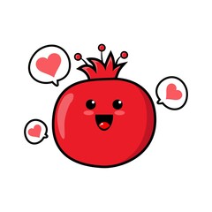 Canvas Print - cute pomegranate cartoon mascot character