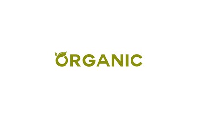 Sticker - organic logo with leaves in the letter O that reflect organic and natural