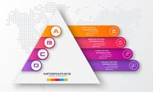 Business Concept Design With Triangle And 4 Options,Infographic Template Can Be Used For Presentation,Vector Illustration.