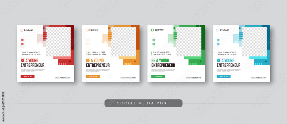 Be a young entrepreneur social media post template - obrazy, fototapety, plakaty 