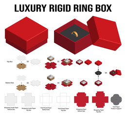 Box packaging die cut template design. 3d mock-up