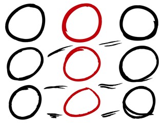 Poster - Hand drawn scribble line circles. Doodle circular for message note mark design element. vector illustration