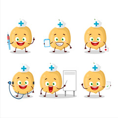 Canvas Print - Doctor profession emoticon with burmese grapes cartoon character