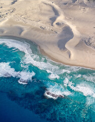 Wall Mural - aerial view, ocean and sand dunes, Bremer Bay Australia