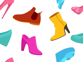 Wall Mural - Girl Shoes Seamless Background Illustration