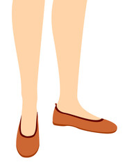 Poster - Girl Ballet Flat Shoes Illustration