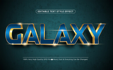 Leinwandbilder - 3D Galaxy Royal Blue Text Effect, Editable Text Effect