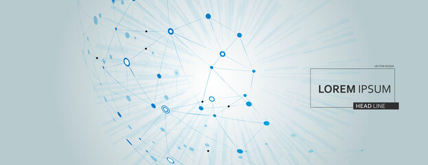 Aufkleber - Connect lines with dots, great design for any purposes. Vector halftone illustration. Background illustration backdrop. White background. Futuristic design. Vector drawing