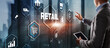 Retail concept marketing channels E-commerce Shopping automation on virtual screen.