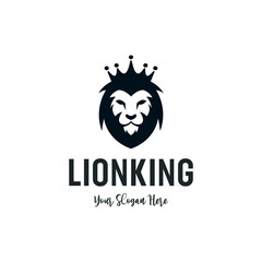 Wall Mural - Vintage black lion king logo design inspiration template