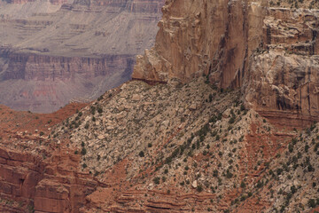 Poster - Closeup of steep-sided inner cliffs in Grand Canyon