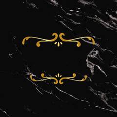 Wall Mural - Elegant gold flourish ornament vector frame