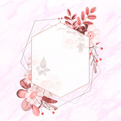 Wall Mural - Flower and fruit frame vector with design space
