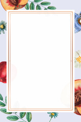 Wall Mural - Floral summer frame vector vintage drawing