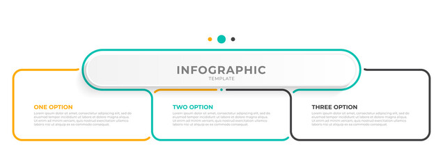 Wall Mural - Vector infographic thin line design with marketing icons. Business concept with 3 options, steps or processes.