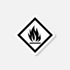 Sticker - Flammable, packaging sign icon sticker