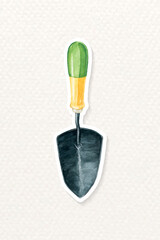 Poster - Trowel planting tool sticker vector