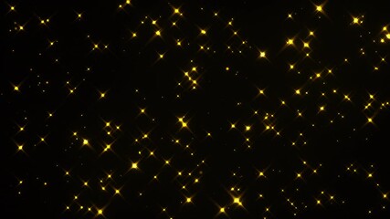 Poster - Starglow, computer generated. 3d rendering beautiful glittering stars on a black backdrop.