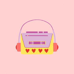 Sticker - Love song vector