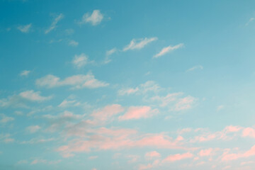 Wall Mural - abstract blue sky with pink clouds