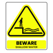 Shallow water sign. Eps 10 vector illustration.