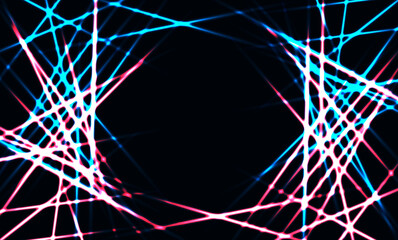 Wall Mural - Glowing futuristic lines in the dark space. Abstract futuristic technology art wallpaper. Vector light banner.