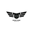 simple and elegant turbo logo design, with a combination of flying wings