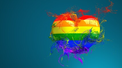 Wall Mural - rainbow heart