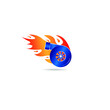 automotive turbo logo. turbo and fire combination design. modern templates