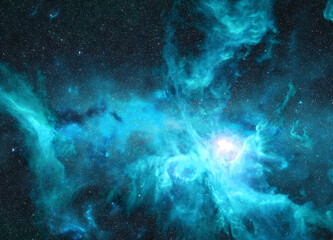 Wall Mural - the sword of orion nebula at blue light. science astronomy concept wallpaper. elements of this image